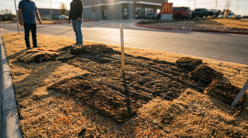 Trenching and dirt work services for utility installation
